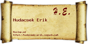 Hudacsek Erik névjegykártya